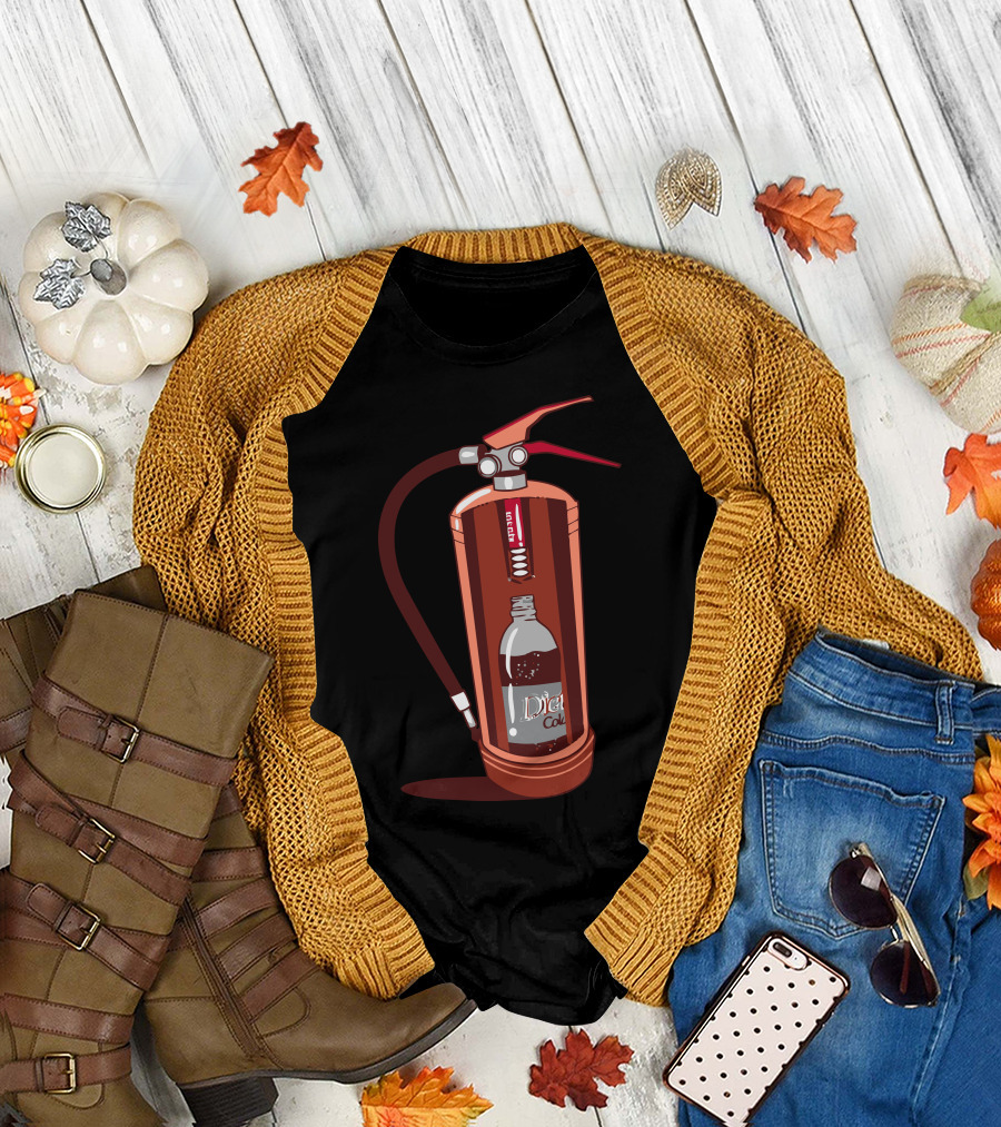 Diet Cola Fire Suppressant Mechanism Inside Extinguisher T-Shirt