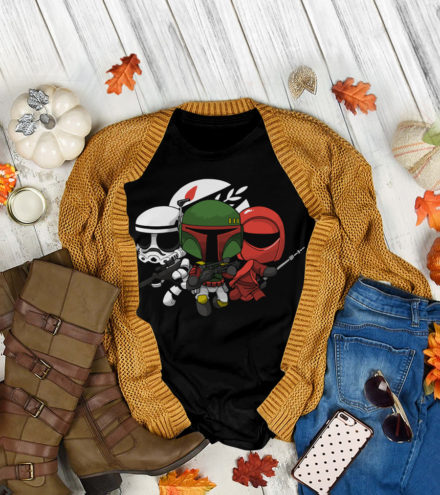 Power Minions Star Wars Bounty Hunter and Stormtrooper Trio T-Shirt