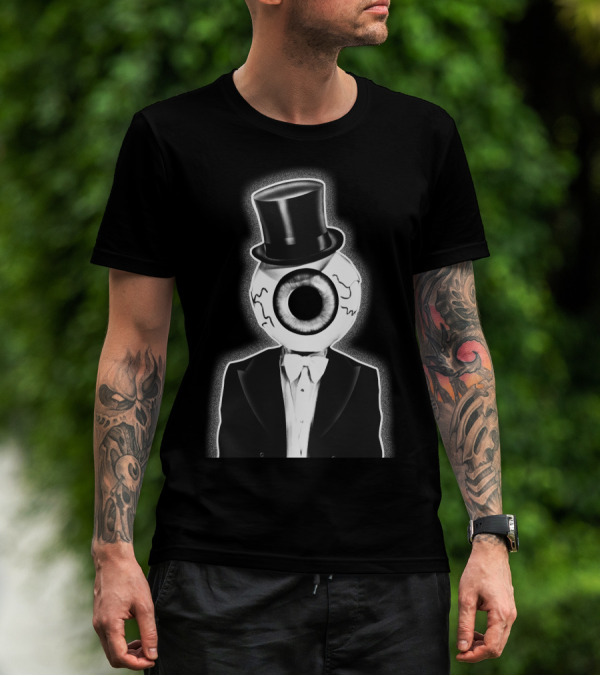 The Residents Eyeball Iconic Black Tie Top Hat T-Shirt