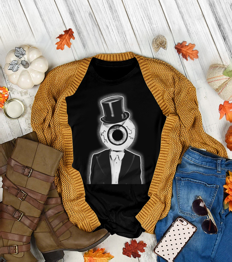 The Residents Eyeball Iconic Black Tie Top Hat T-Shirt