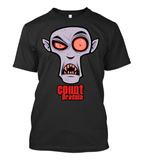 Count Dracula Vampire Cartoon Face T-Shirt