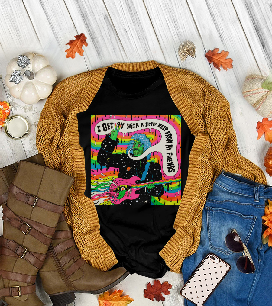 Flaming Lips I Get By With a Little Help From My Friends Psychedelic T-Shirt