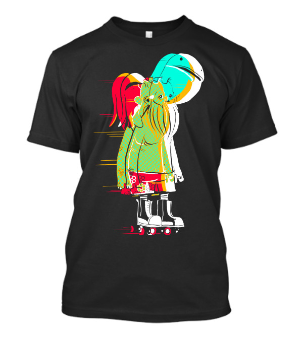 Too Rad For Registration Roller Skating Abstract Character With Helmet And Vibrant Colors T-Shirt