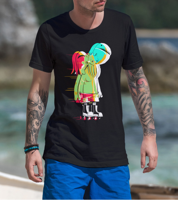 Too Rad For Registration Roller Skating Abstract Character With Helmet And Vibrant Colors T-Shirt