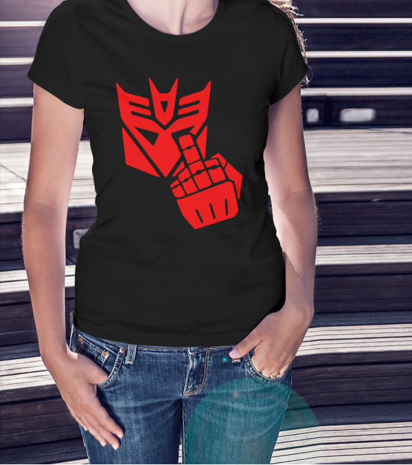 Decepticon Transformers Red Emblem Gesture T-Shirt