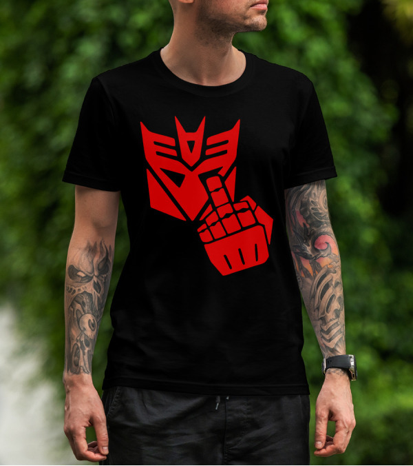 Decepticon Transformers Red Emblem Gesture T-Shirt