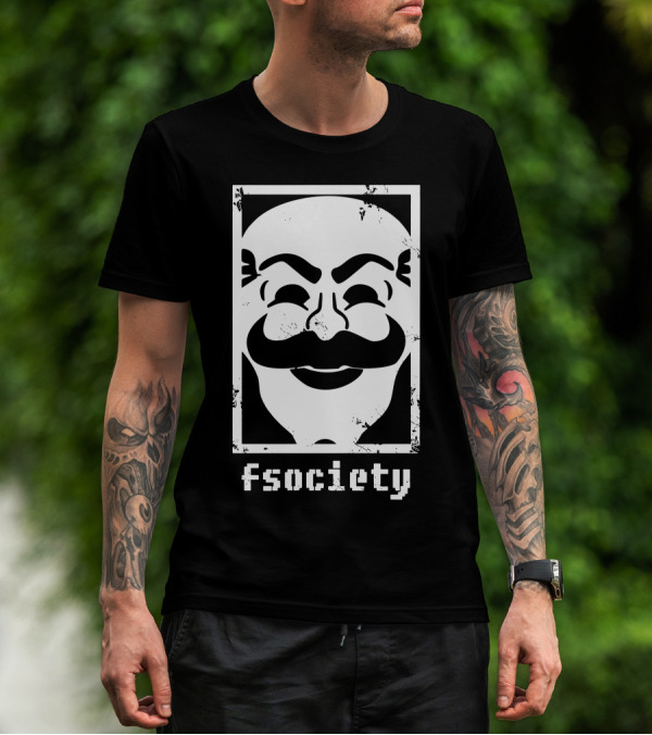 Fsociety Mr. Robot Mask Hacker Society T-Shirt