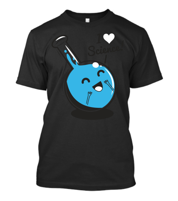 Heart I Heart Science Blue Happy Drop Chemistry T-Shirt