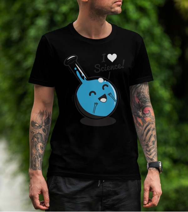 Heart I Heart Science Blue Happy Drop Chemistry T-Shirt