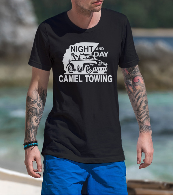 NIGHT AND DAY CAMEL TOWING Retro Tow Truck T-Shirt