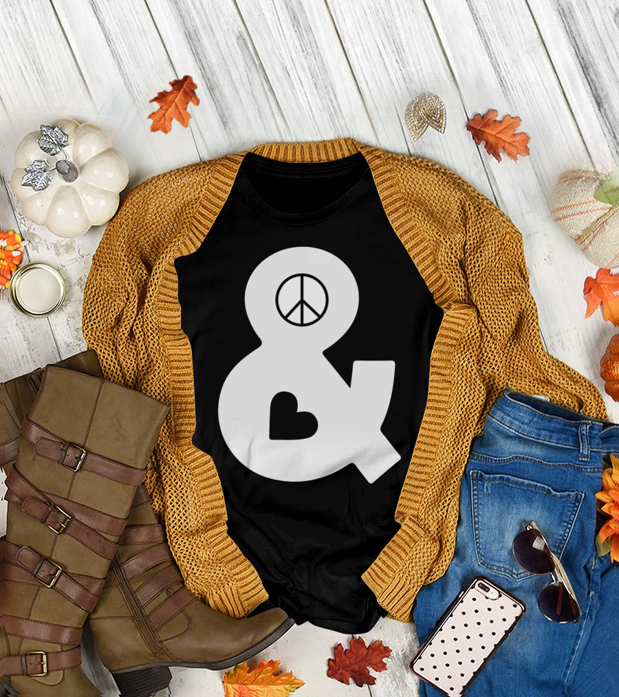 Peace Symbol Ampersand Heart T-Shirt