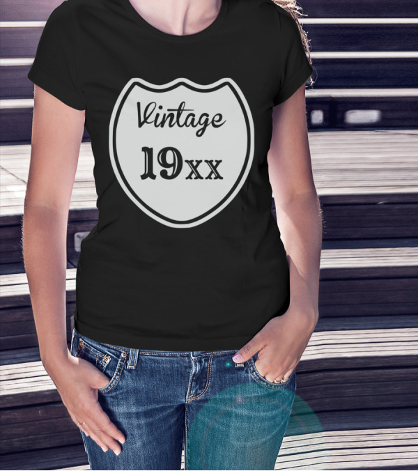 Vintage Custom Birth Year 19XX Shield T-Shirt
