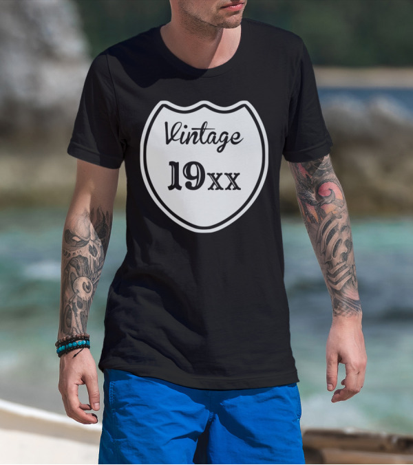 Vintage Custom Birth Year 19XX Shield T-Shirt