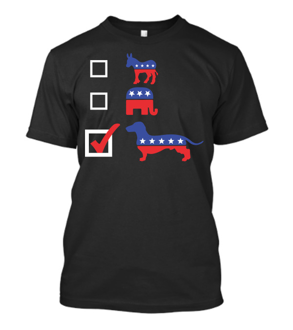 Vote For Dachshund 2024 Election Patriotic Dog T-Shirt
