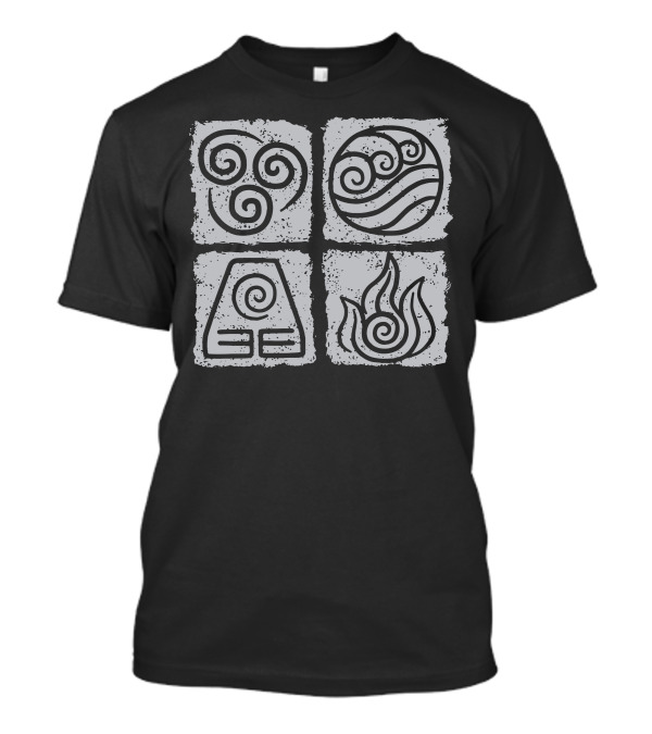 Avatar The Last Airbender Element Symbols Water Earth Fire Air T-Shirt