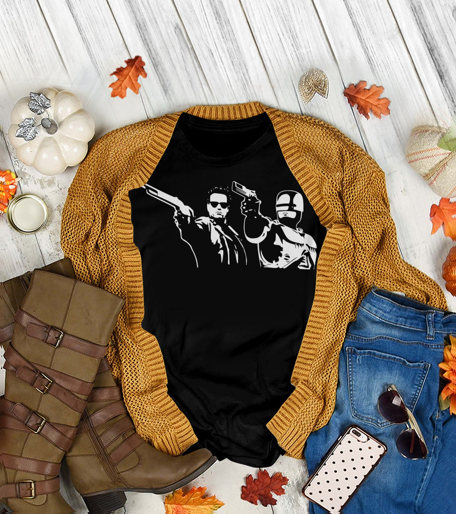 Pulp Bot Fiction Robots Showdown T-Shirt