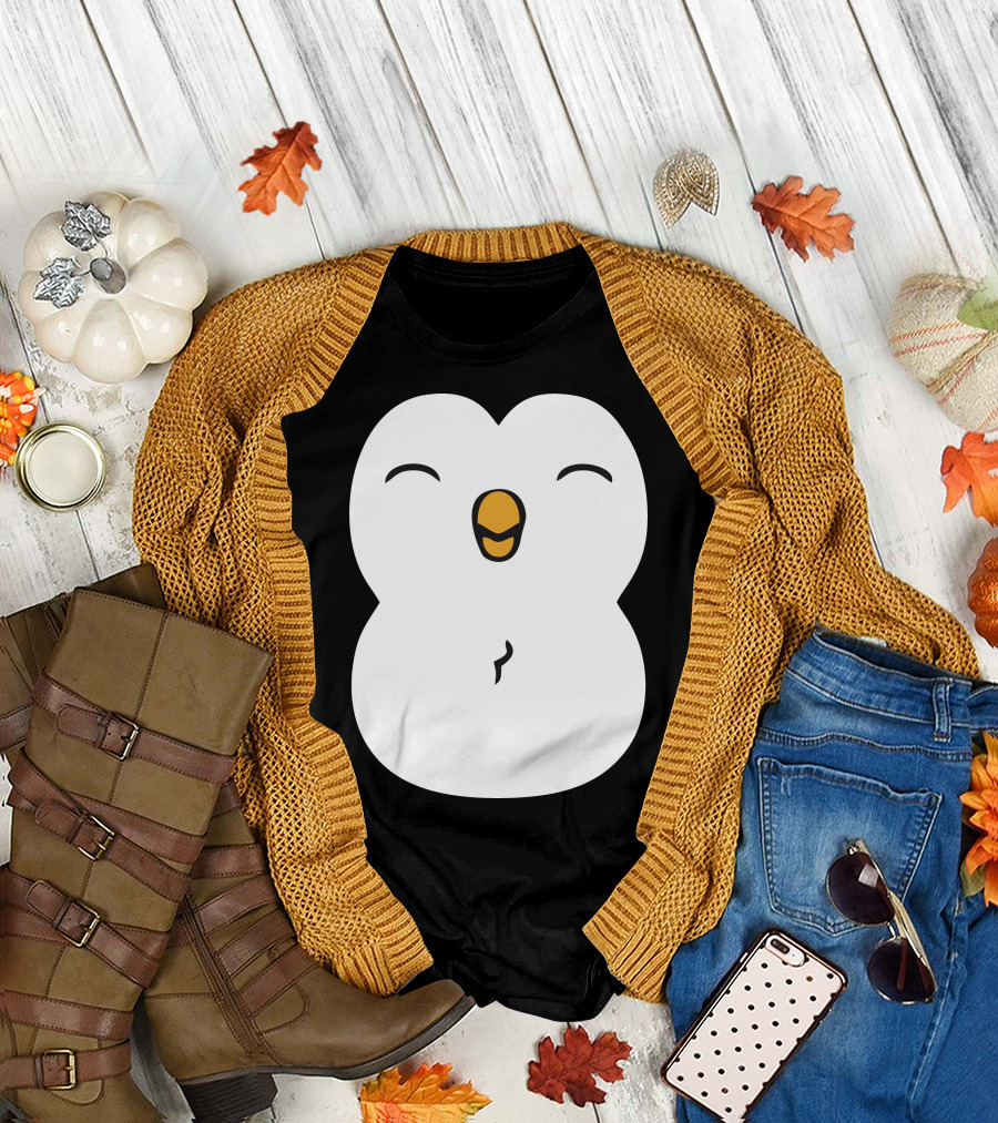 Cute Penguin Smiling Face T-Shirt
