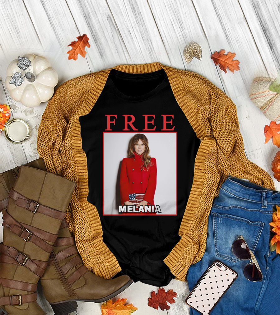 FREE MELANIA American Flag Red Coat T-Shirt