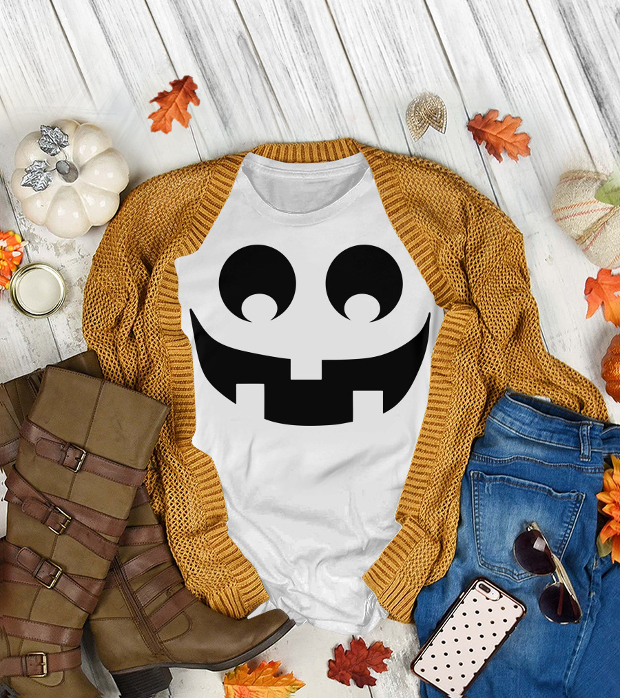 Halloween Pumpkin Face Smiling Jack-O'-Lantern T-Shirt