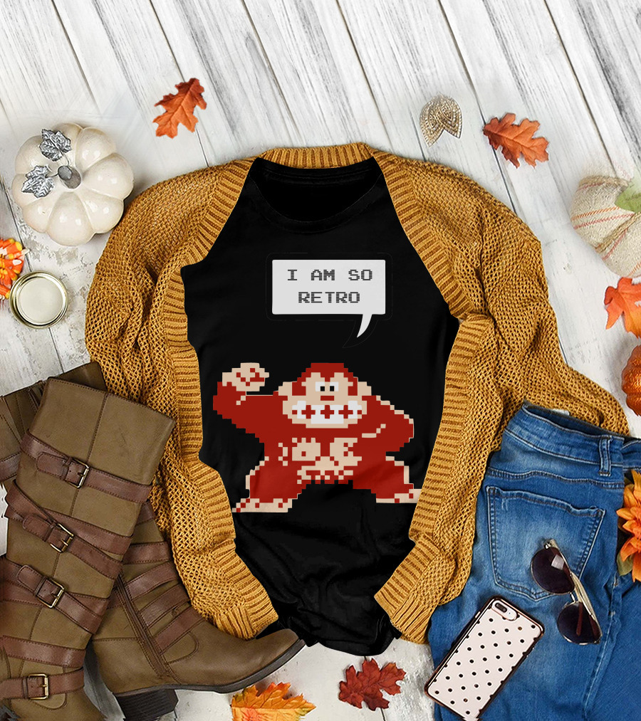 I Am So Retro Pixel Gorilla T-Shirt