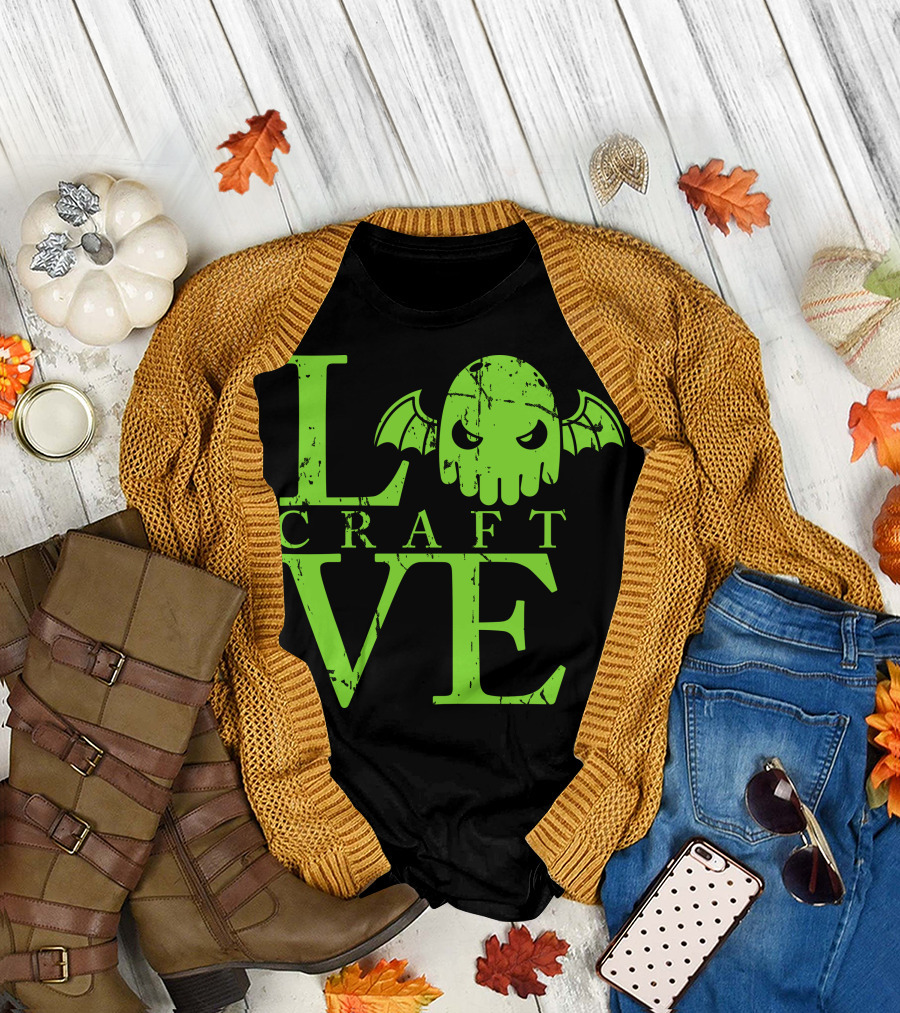Love Craft Bat Skull Iconic T-Shirt