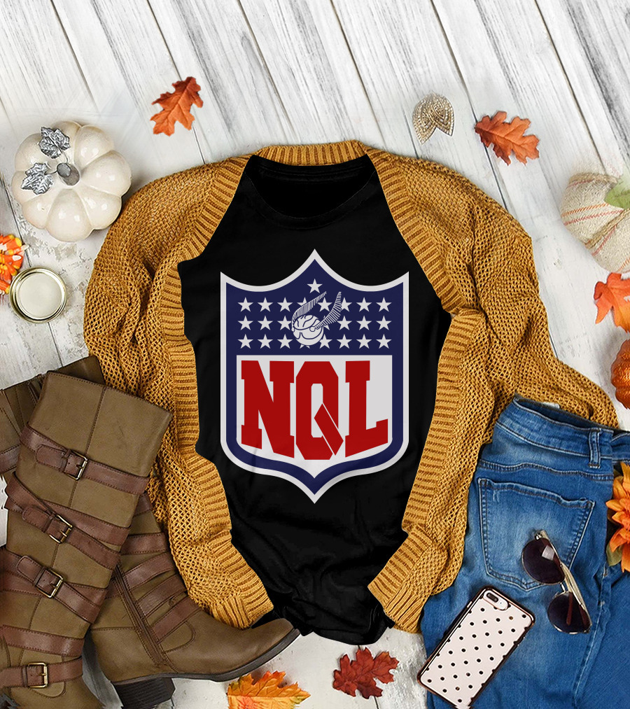 NQL Logo Parody with Flying Ball and Stars T-Shirt
