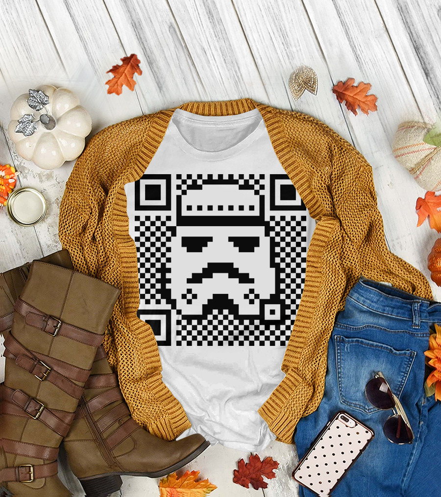 QR Code Stormtrooper Pixel T-Shirt