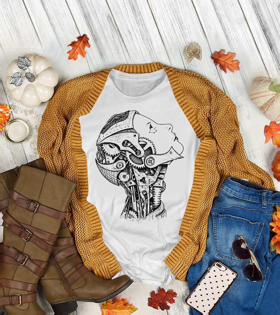 Robot Girl Machine Futuristic Cybernetic T-Shirt