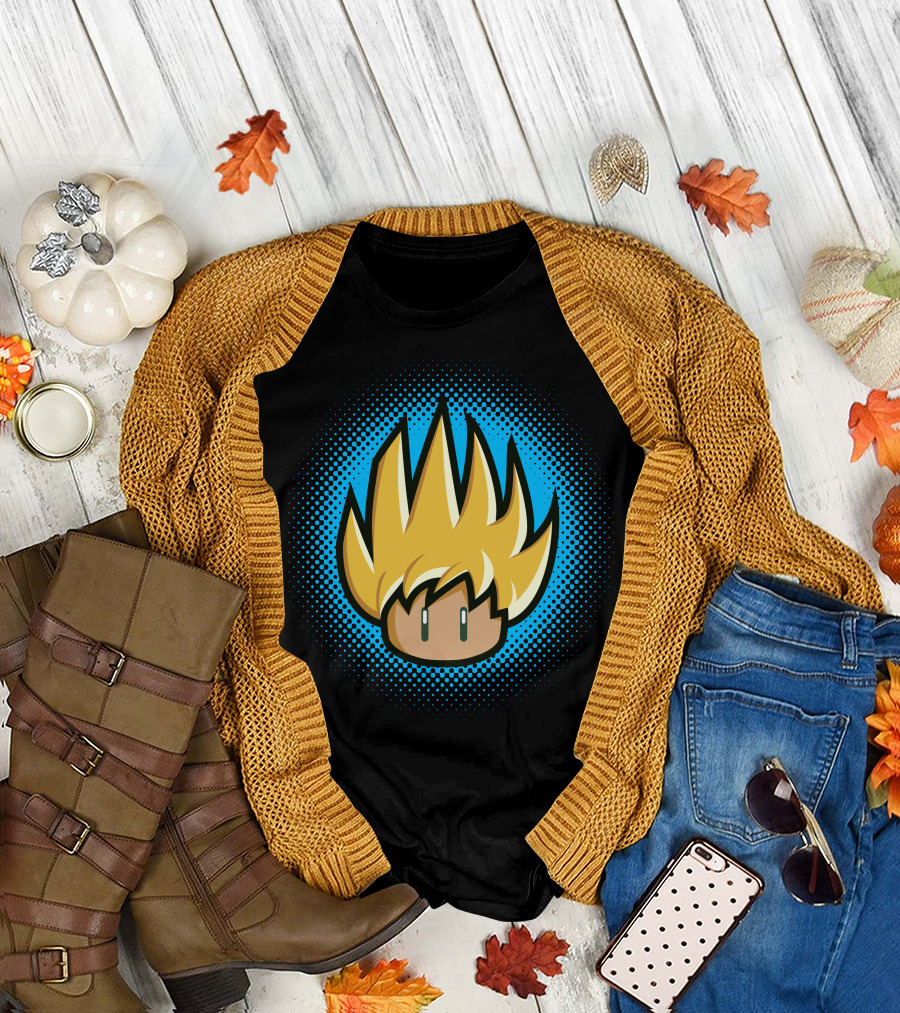 Saiyan Up Iconic Yellow Spiky Hair Anime Character Power Concept T-Shirt