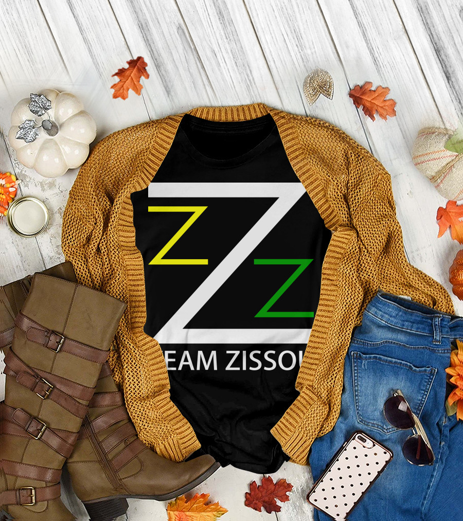Team Zissou ZZ Black Background White Letters T-Shirt