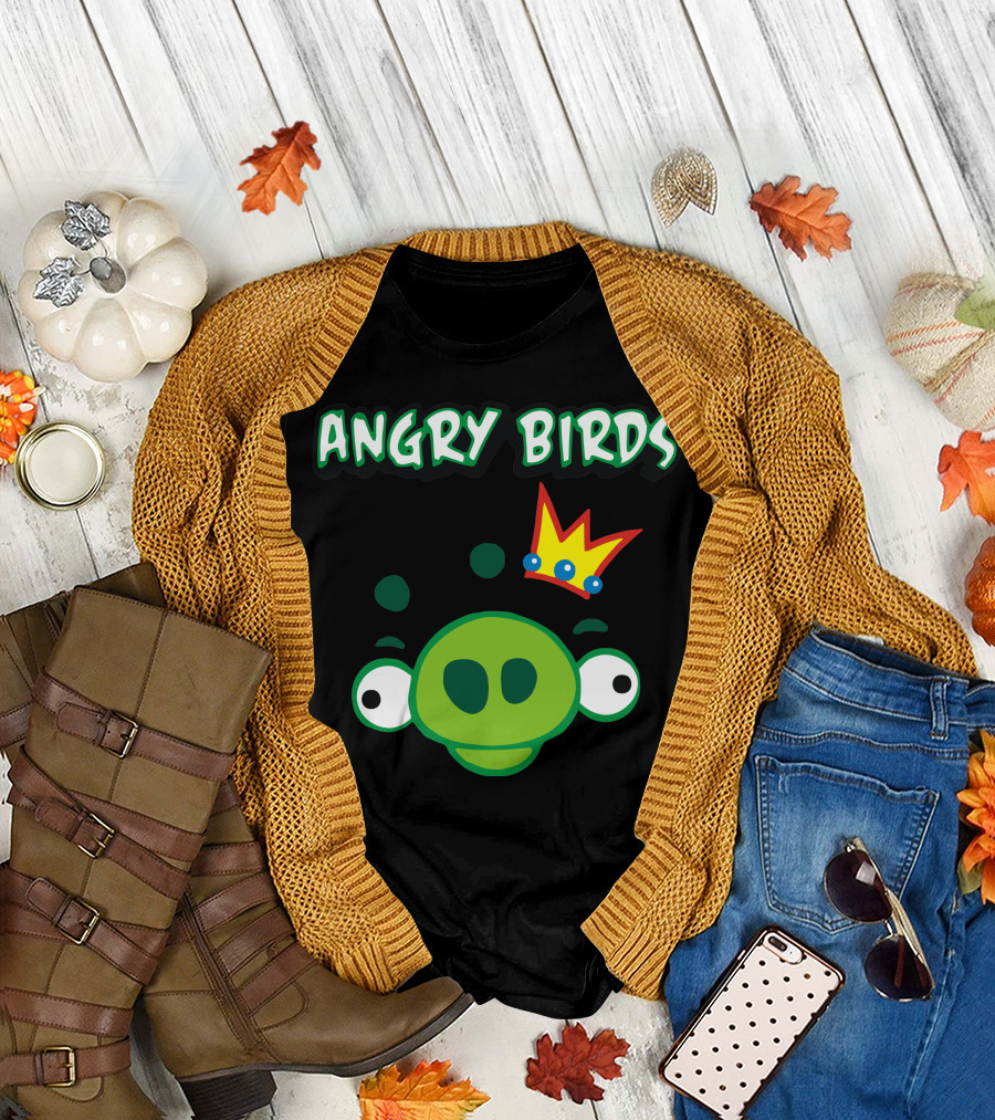 Angry Birds Green Pig King Crown T-Shirt