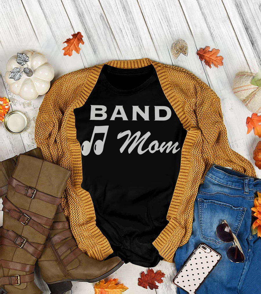 BAND Mom Music Notes T-Shirt