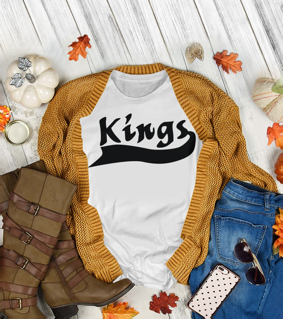 Kings Retro Font Black Wave T-Shirt