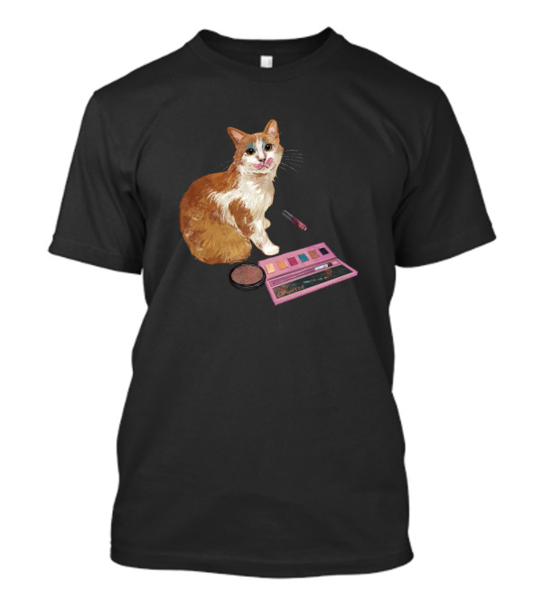 Feeling Pretty Cat With Makeup Palette And Lipstick T-Shirt