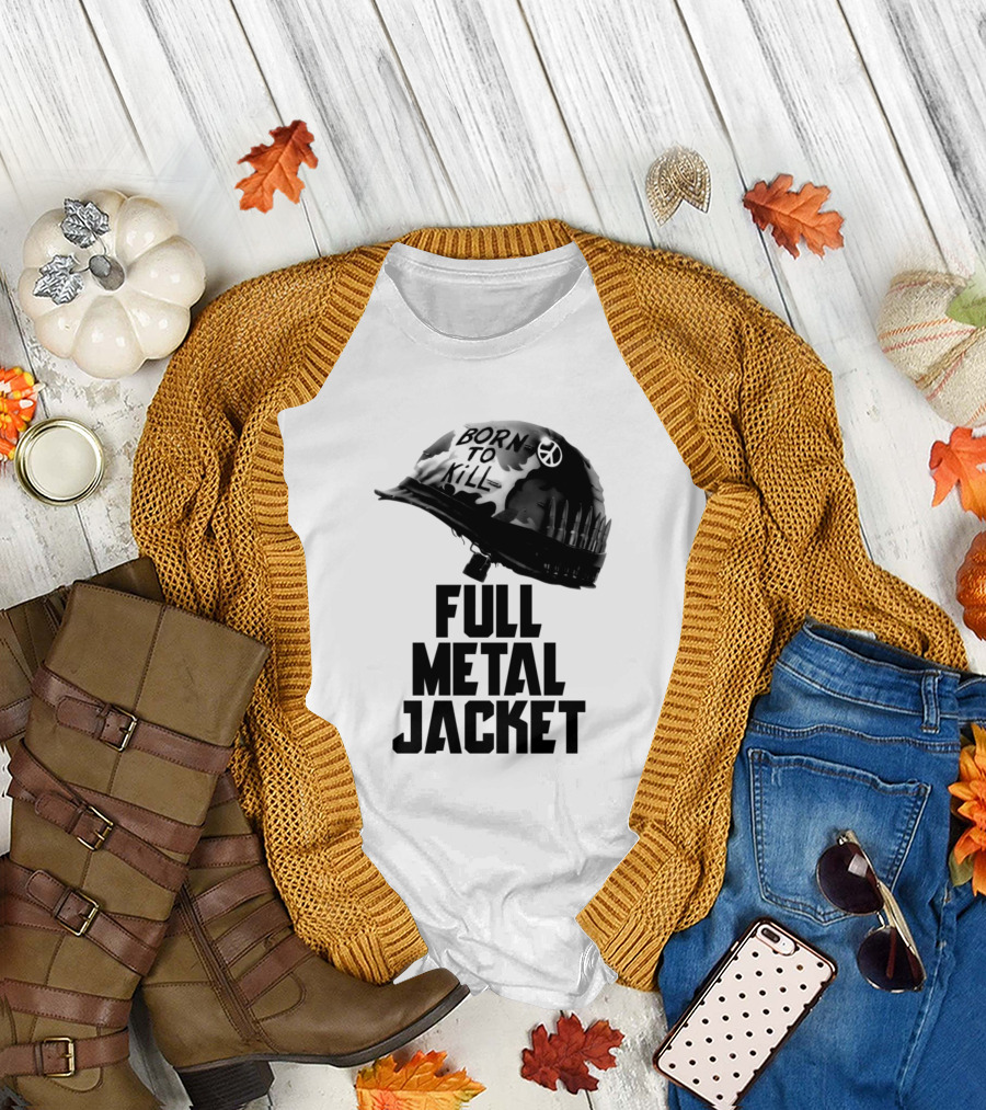 Born to Kill Full Metal Jacket Helmet Peace T-Shirt