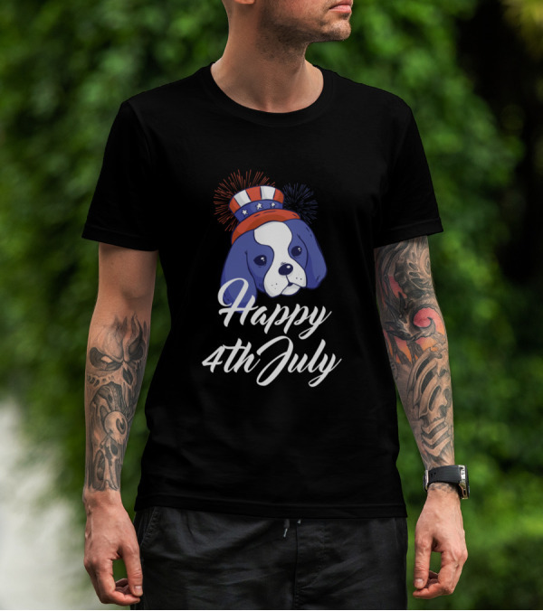 Happy 4th July Independence Day Dog America T-Shirt
