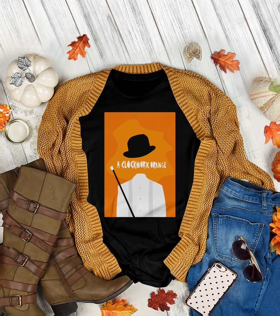 A Clockwork Orange Bowler Hat and Cane T-Shirt