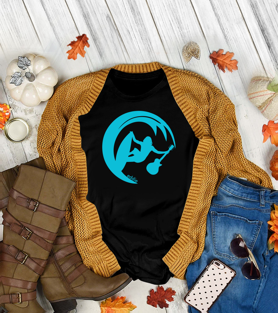 Eddie Surfing Guitar Wave T-Shirt