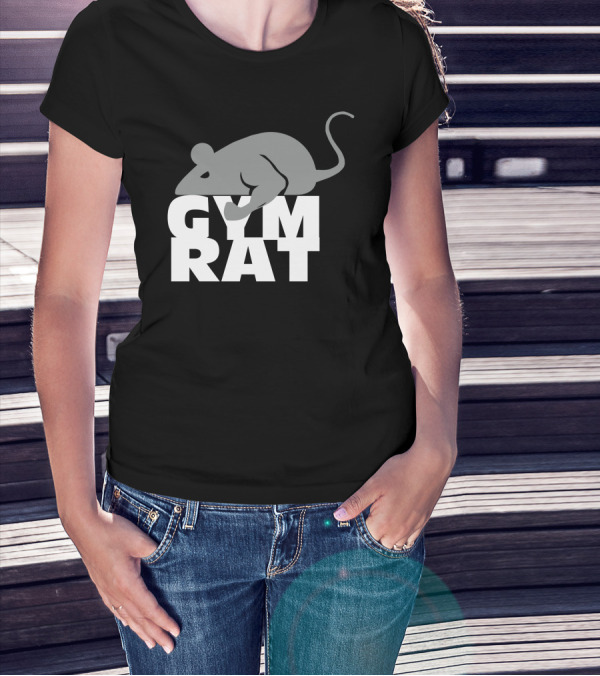 GYM RAT Mouse Motif T-Shirt