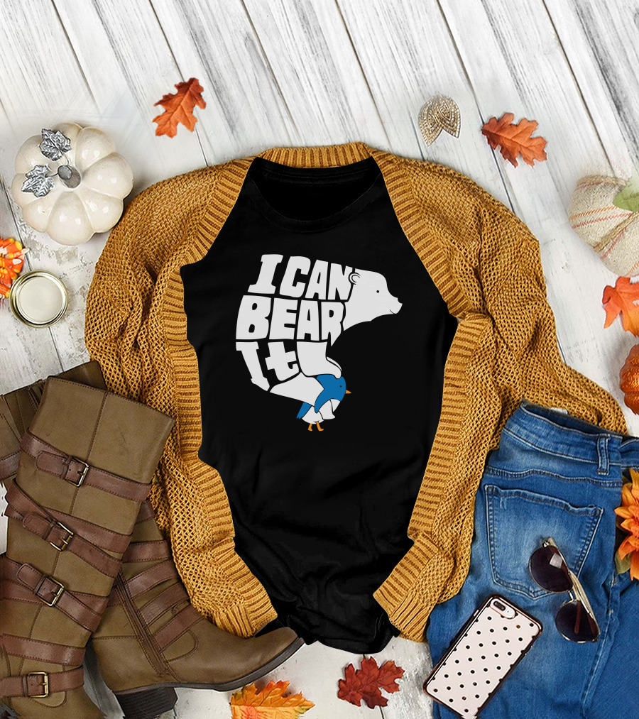 I Can Bear It Polar Bear With Bird Image T-Shirt