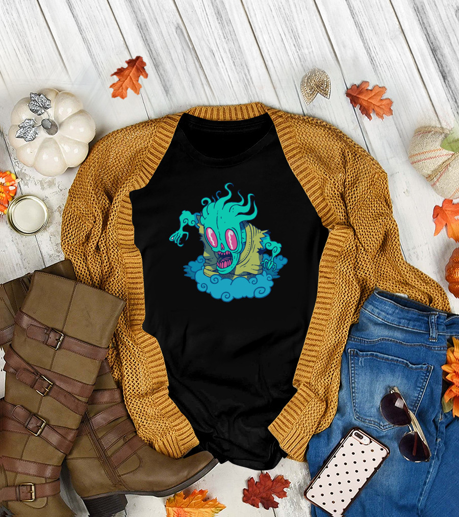 Kumo The Cloud Yokai Ghostly Apparition on Swirling Mist T-Shirt