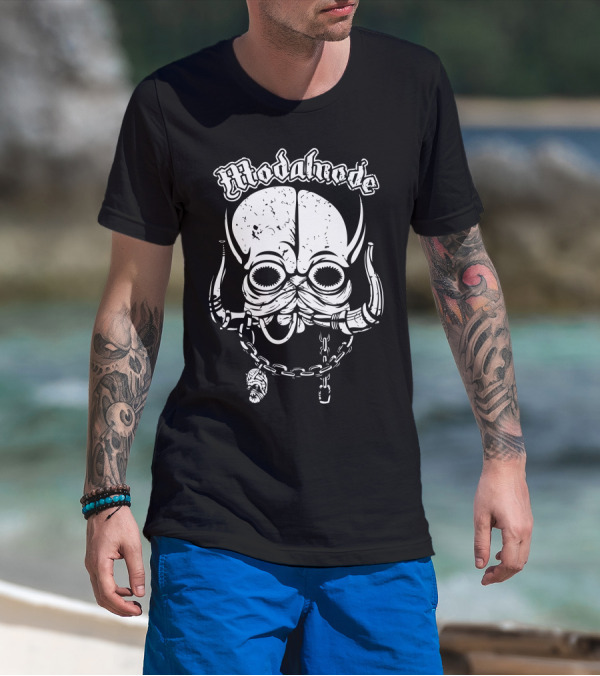 Modalnode Sci-Fi Alien Mask With Chains T-Shirt
