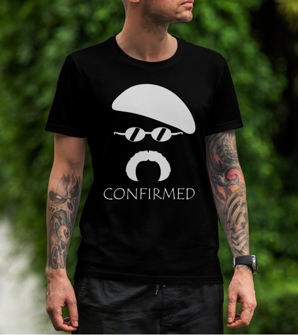 Mythbusters Jamie Hyneman Beret Glasses Mustache Confirmed T-Shirt