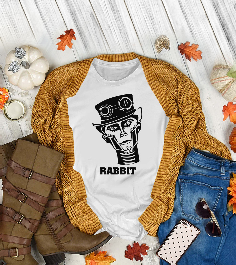 Rabbit Steampunk Man Logo Goggles T-Shirt