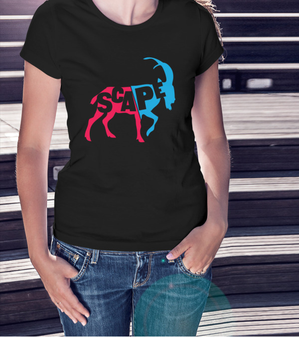 SCAPEGOAT Red And Blue Mixed Typography T-Shirt