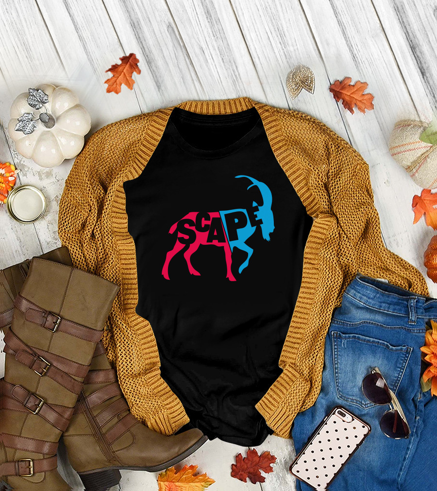 SCAPEGOAT Red and Blue Mixed Typography T-Shirt