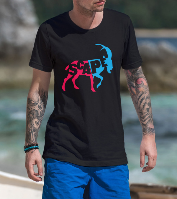 SCAPEGOAT Red And Blue Mixed Typography T-Shirt