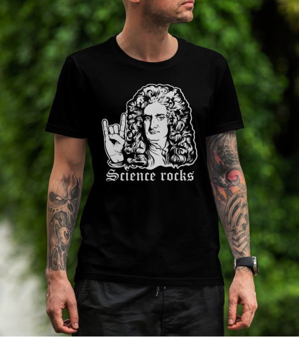 Science Rocks Isaac Newton Hand Gesture T-Shirt