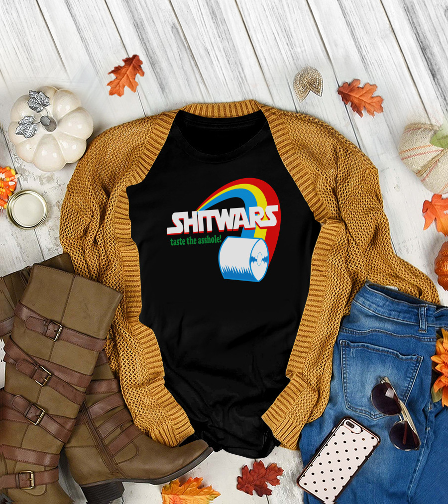 Shitwars Taste the Asshole Toilet Paper Rainbow Image T-Shirt