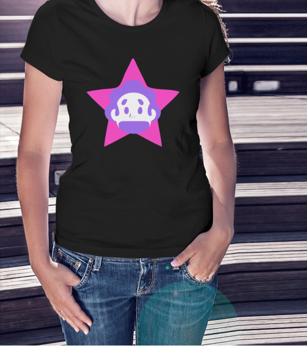 Steven Star Character Face In Pink And Purple Star T-Shirt